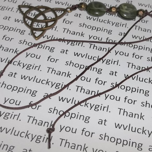 New Bookmark Triquetra Celtic Knot Bronze Green Unisex Gift Idea Bookmarker 8149 - Picture 7 of 10